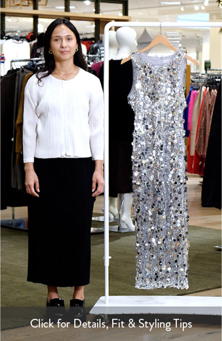 Brielle Pailette Sequin Midi Dress, sales video thumbnail