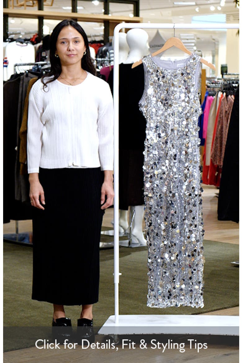 Brielle Pailette Sequin Midi Dress video