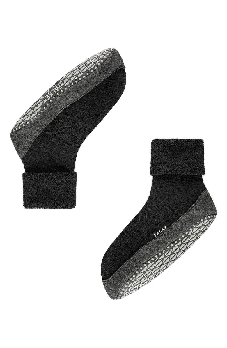 Falke Cozyshoe Wool Blend Sock Slippers, Alternate, color, Black