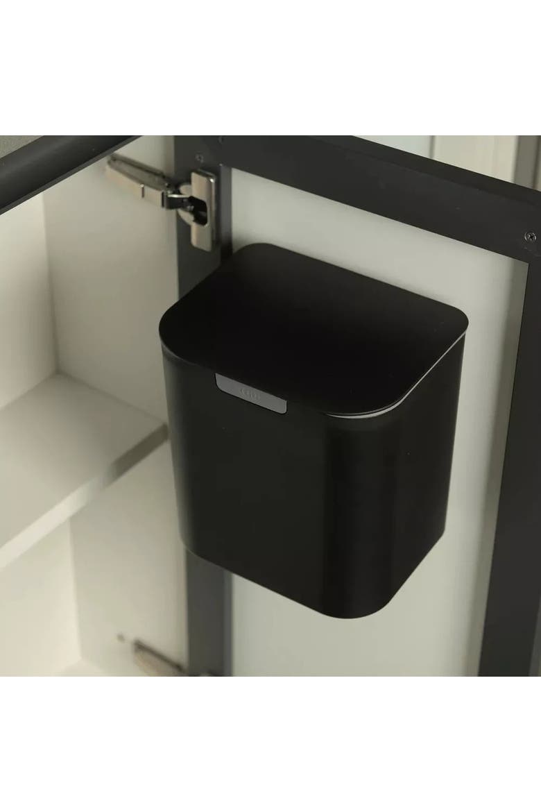 1.3 Gal Wall Mounted Bathroom Trash Can with Lid and Removable Bag Ring, Alternate, color, Black
