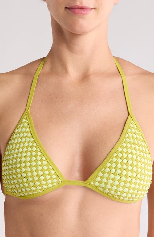 Solid & Striped The Iris Basketweave Bikini Top In Green