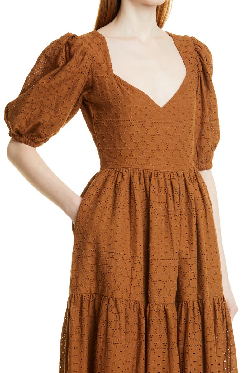 MILLE Maja Tiered Cotton Maxi Dress, Alternate, color, 