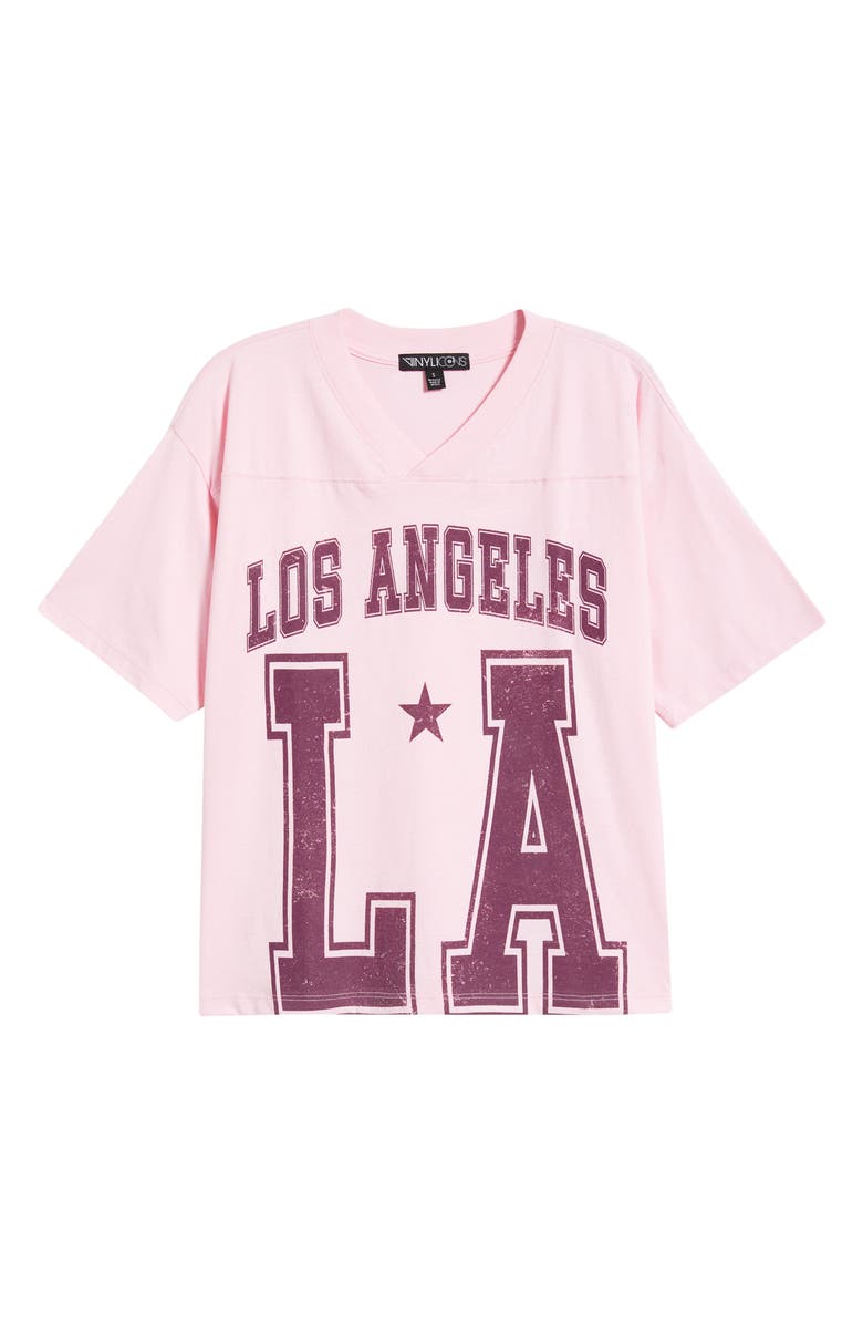 Vinyl Icons LA Graphic Football T-Shirt, Alternate, color, Pink