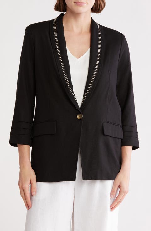 Stitched Shawl Collar Blazer
