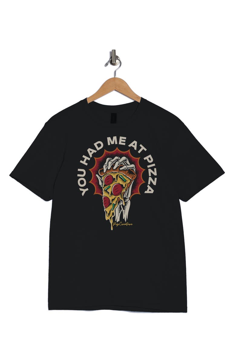 Monster Digital Pop Creature Had Me at Pizza Graphic T-Shirt, Alternate, color, Black