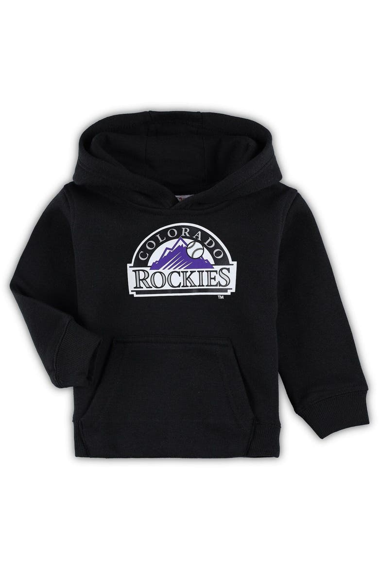 Toddler Black Colorado Rockies Team Primary Logo Fleece Pullover Hoodie, Main, color, Black