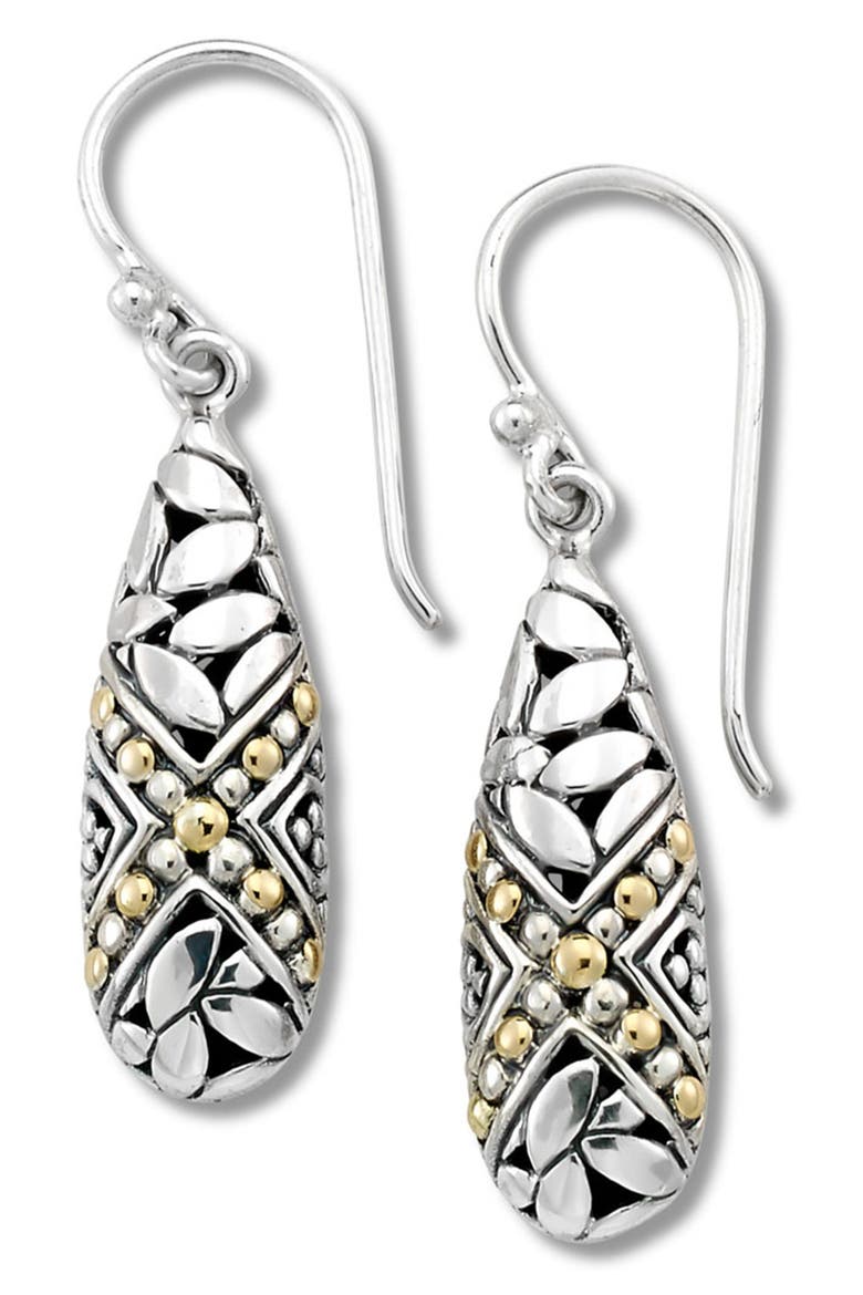 SAMUEL B. 18K Gold & Sterling Silver Leaf Design Dangle Earrings (Women ...