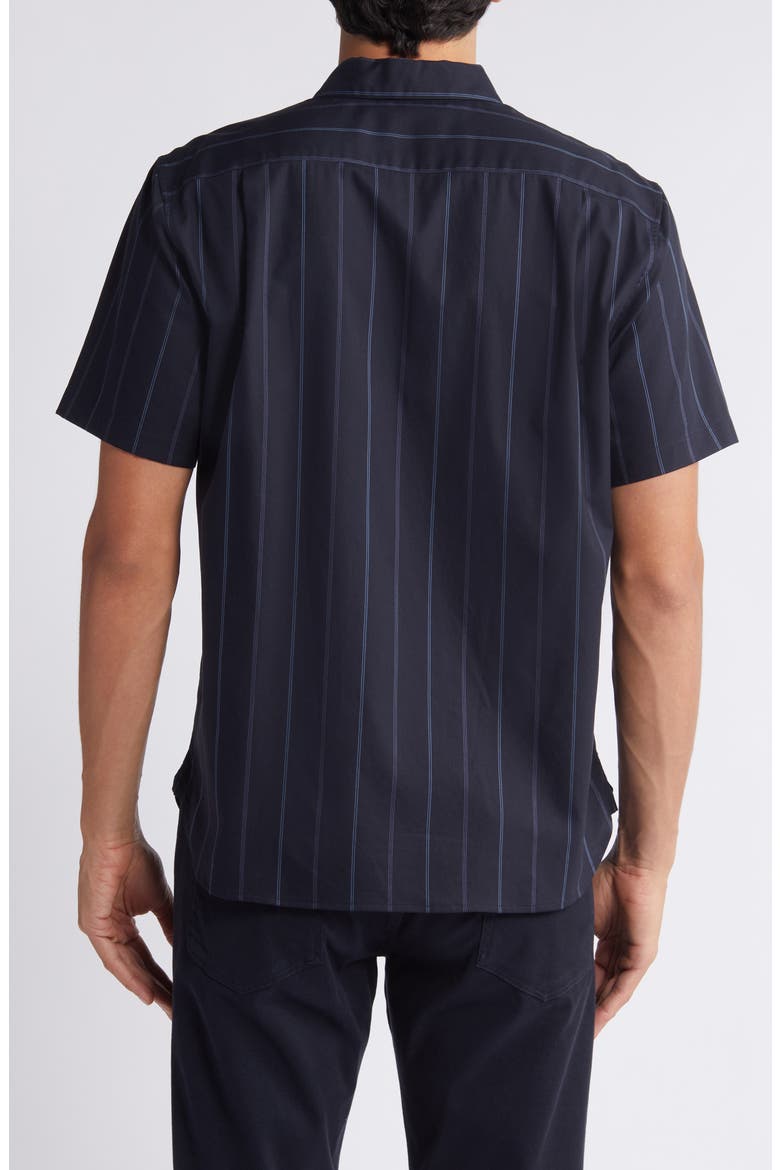 Soft Stripe Short Sleeve Button-Up Shirt, Alternate, color, COASTAL/BAYOU