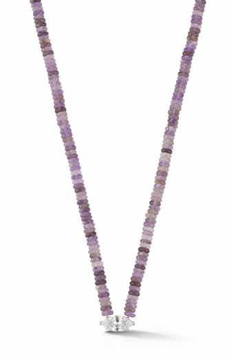 Beaded Marquise Pendant Necklace
