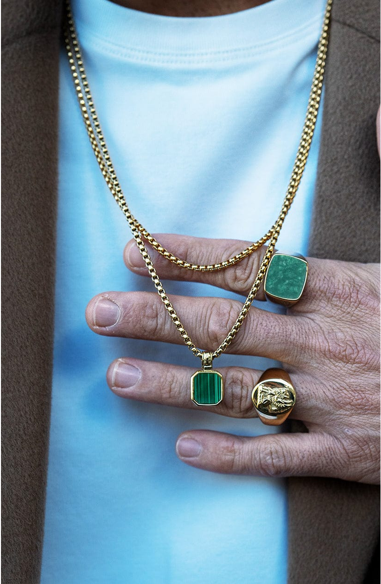 Nialaya Signet Ring, Alternate, color, Green