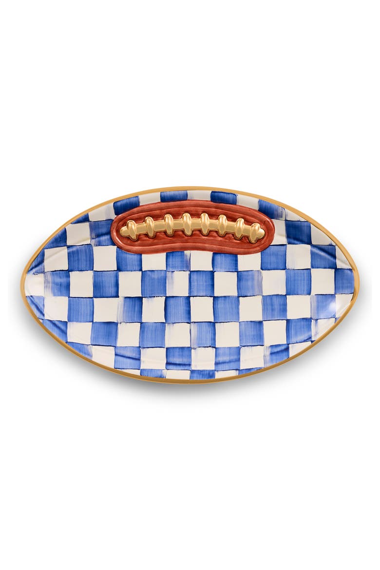 Royal Check Football Ceramic Serving Platter, Alternate, color, BLUE
