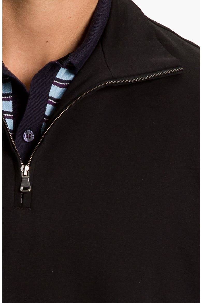 Black 'Padua' Quarter Zip Pullover, Alternate, color, BLACK