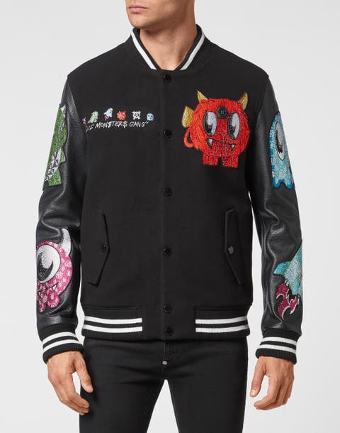 Varsity Bomber Monsters With Crystals Men