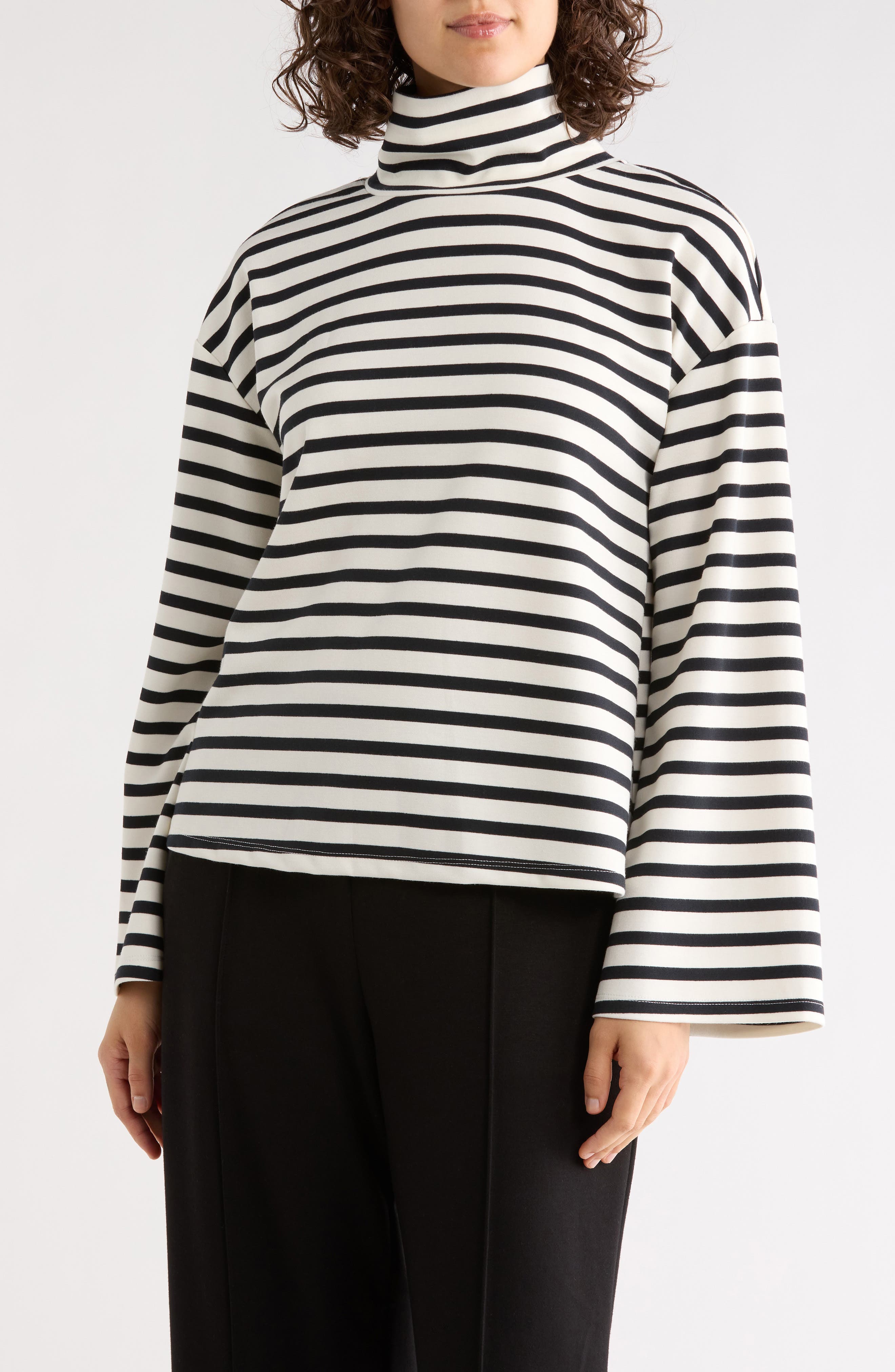 NORDSTROM RACK Mock Neck Long Sleeve Scuba Knit Top