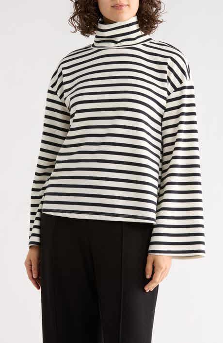 NORDSTROM RACK Mock Neck Long Sleeve Scuba Knit Top