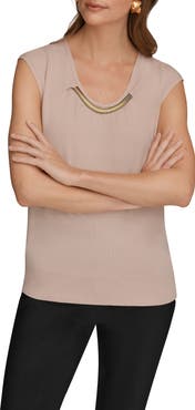 Donna Karan New York Coil Cap Sleeve Sweater