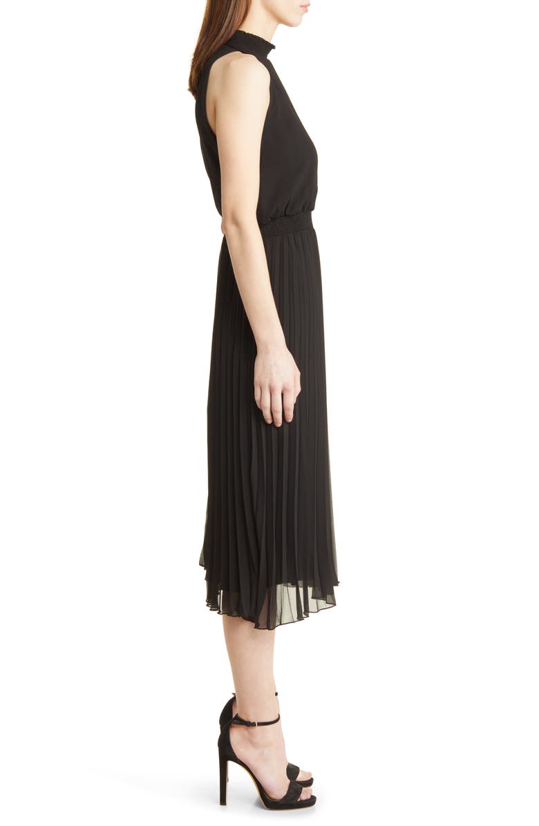 Sam Edelman Smocked Plissé Midi Dress, Alternate, color, 