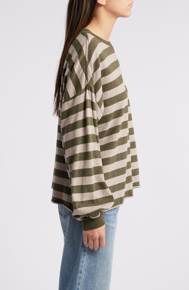 XÍRENA Honor Stripe Long Sleeve Cotton T-Shirt, Alternate, color, 