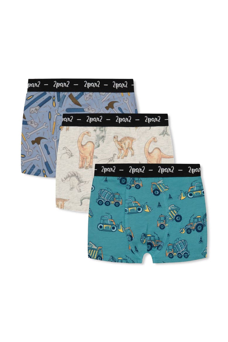 Boy's Printed Organic Cotton Boxer Shorts (3 Pack) Multicolored, Main, color, Multicolored