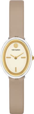 Tory Burch The Oval Leather Strap Watch, 22mm x 28mm