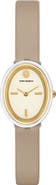 Tory Burch The Oval Leather Strap Watch, 22mm x 28mm