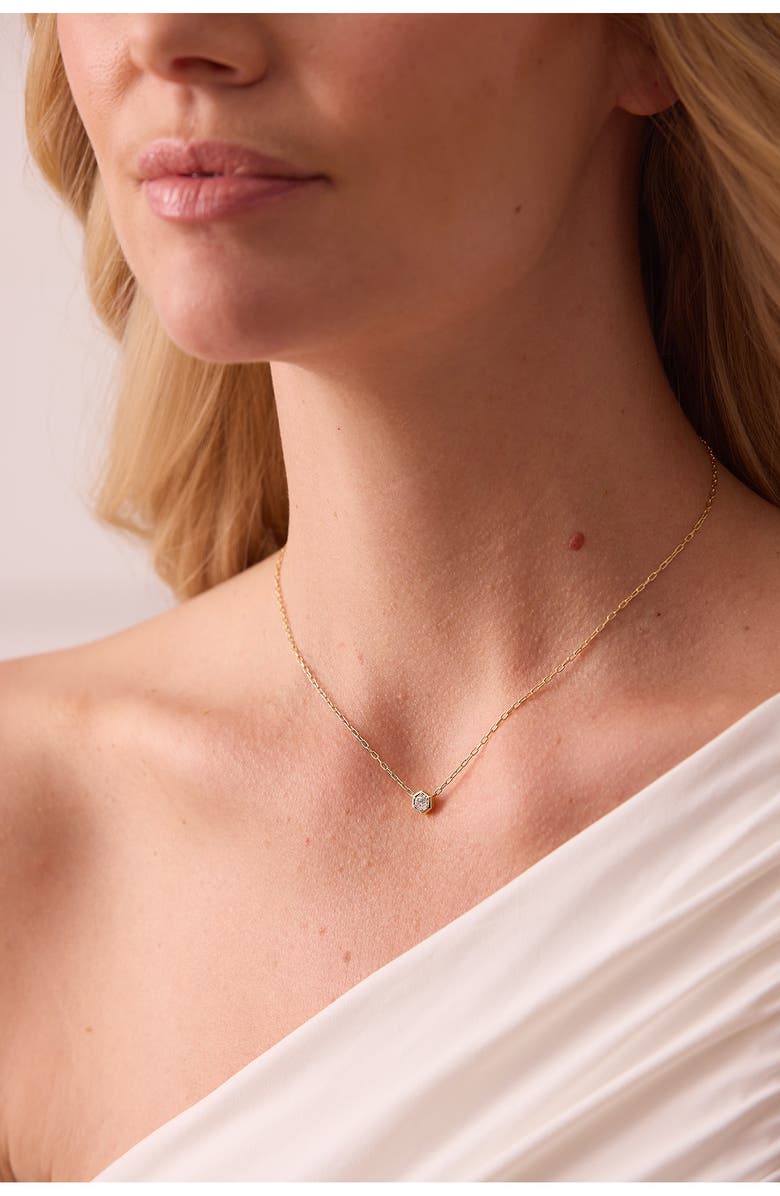 Sara Weinstock Honeycomb Diamond Pendant Necklace, Alternate, color, Yellow Gold