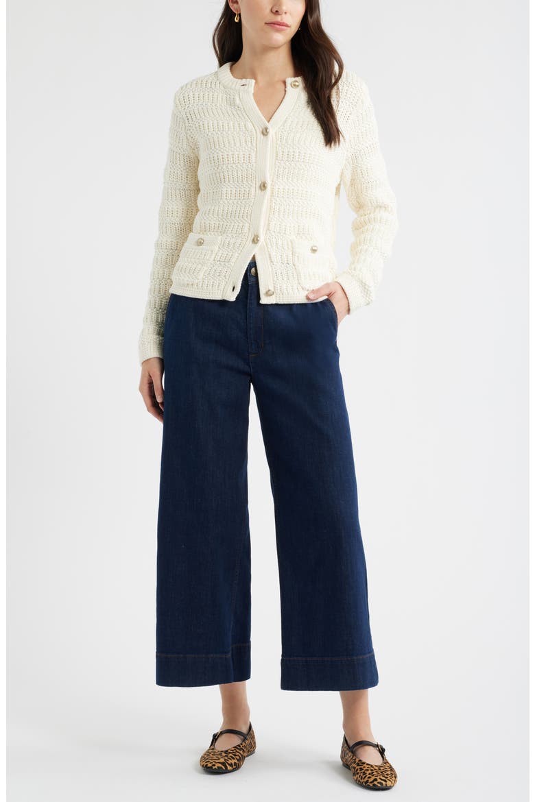Wide Leg Crop Jeans, Alternate, color, DARK WASH