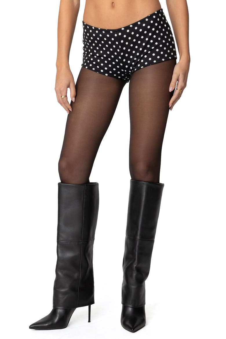 Maxene Polka Dot Micro Shorts, Main, color, BLACK-AND-WHITE
