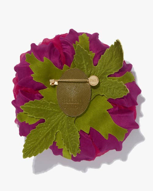 Helena Simon The Magenta Peony Floral Brooch In Purple
