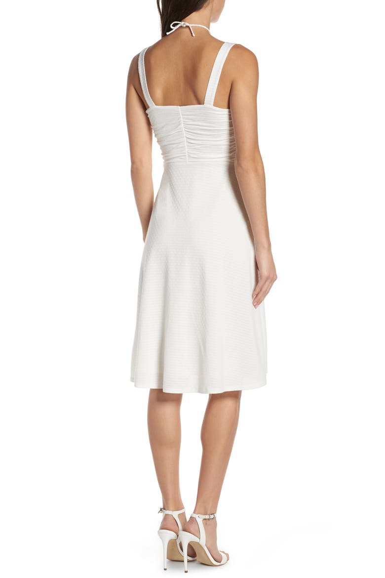 Smell the Flowers Fit & Flare Dress, Alternate, color, WHITE