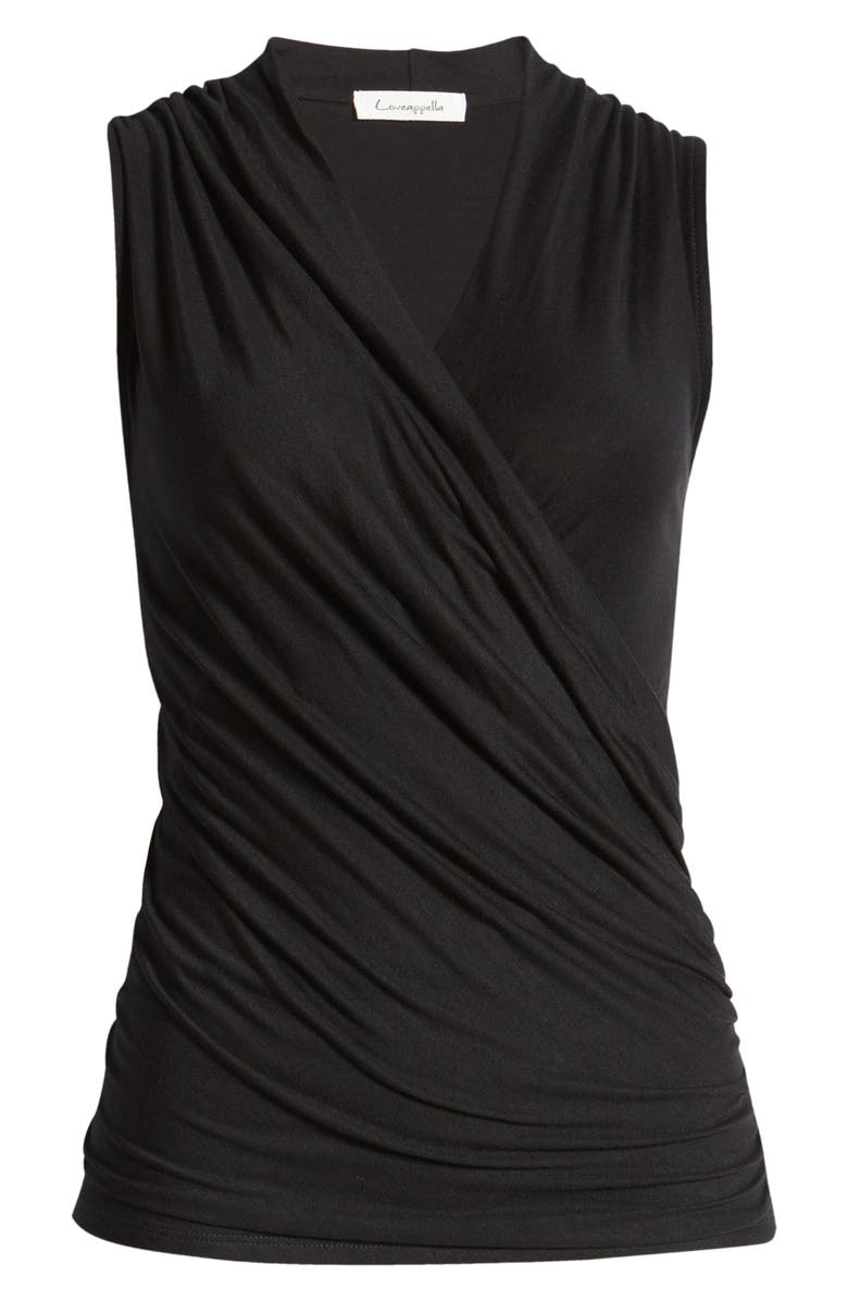 Loveappella Cross Drape Sleeveless Top, Alternate, color,