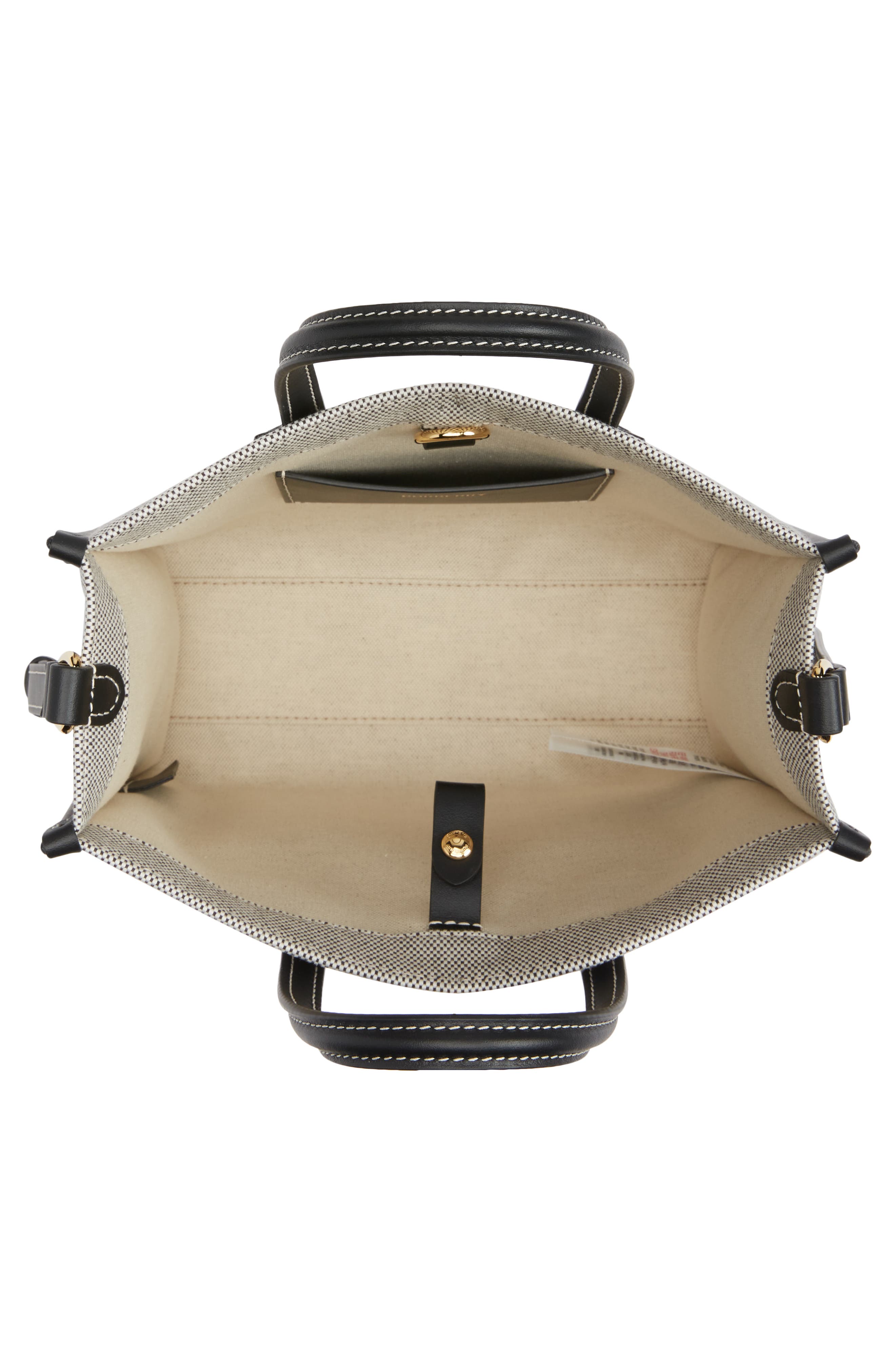 Burberry Mini Freya Horseferry Logo Canvas Tote, Alternate, color, 