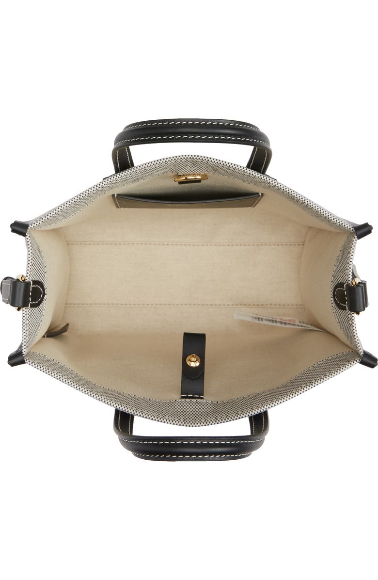 Burberry Mini Freya Horseferry Logo Canvas Tote, Alternate, color,