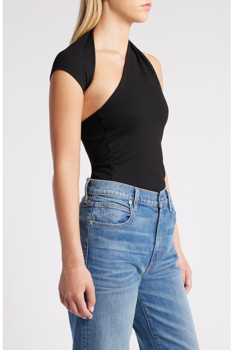 Manhattan One-Shoulder Top, Alternate, color, BLACK