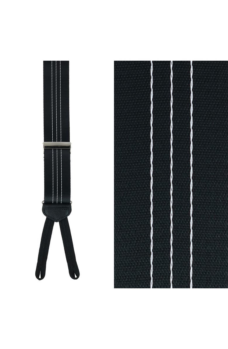 Trafalgar Frederick Stripe Suspenders, Alternate, color, Black