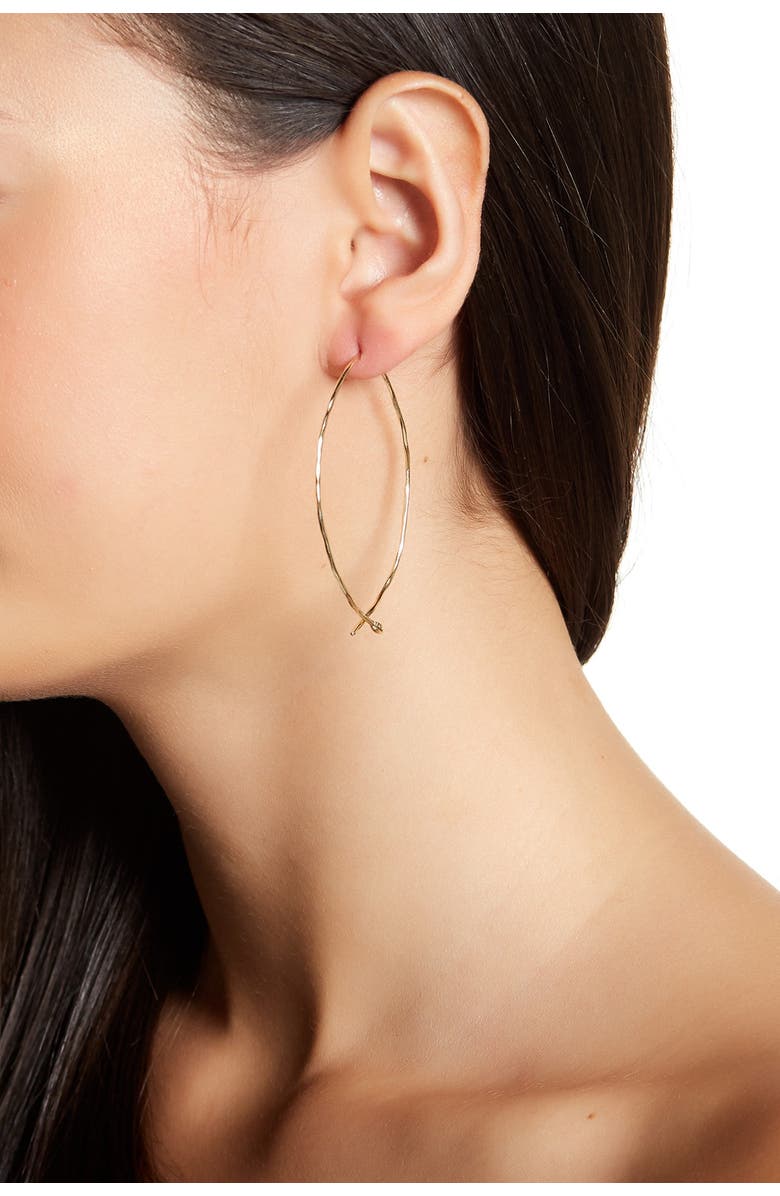 Adornia 14K Yellow Gold Plated Pull Through Earrings, Main, color, Yellow