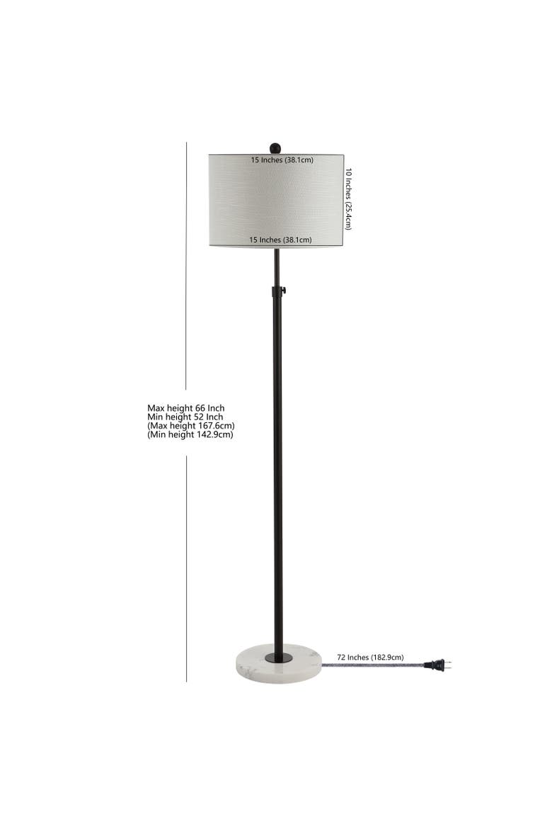 June 65" Adjustable Metal/Marble LED Floor Lamp, Alternate, color, Oil Rubbed Bronze