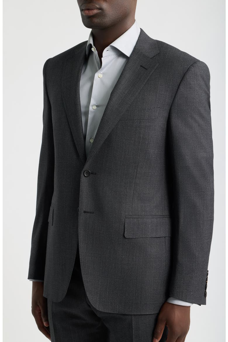 Siena Regular Fit Shadow Plaid Wool Suit, Alternate, color, CHARCOAL