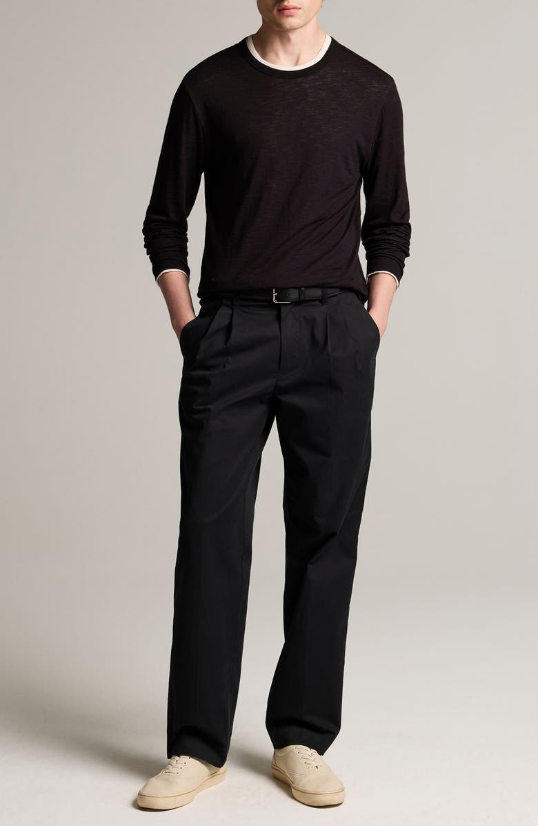 Vince Fine Slub Layered Look Long Sleeve Pima Cotton T-Shirt, Alternate, color,