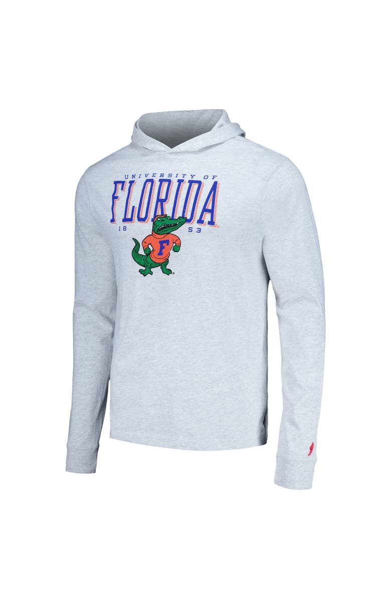 LEAGUE COLLEGIATE WEAR Men's League Collegiate Wear Ash Florida Gators Team Stack Tumble Long Sleeve Hooded T-Shirt, Alternate, color, Ash