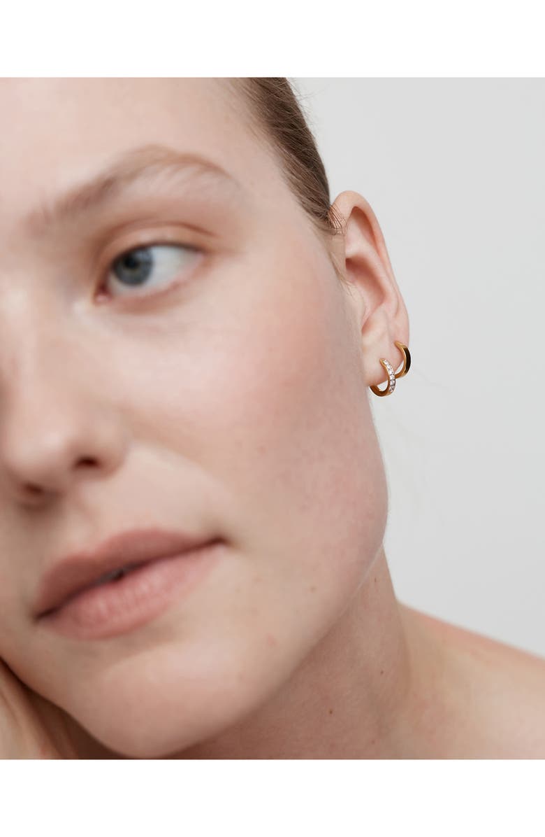 Monica Vinader Essential Lab Grown Diamond Pavé Huggie Hoop Earrings, Alternate, color, 18K Gold Vermeil / Diamond