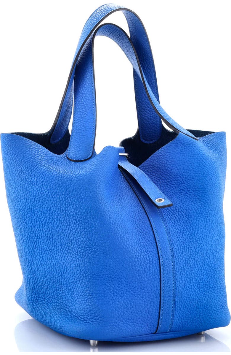 Pre-Owned Hermes Picotin Lock Bag Clemence MM, Alternate, color, Bleu Hydra