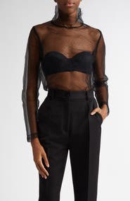 Dolce&Gabbana Fishnet Mesh Long Sleeve Top