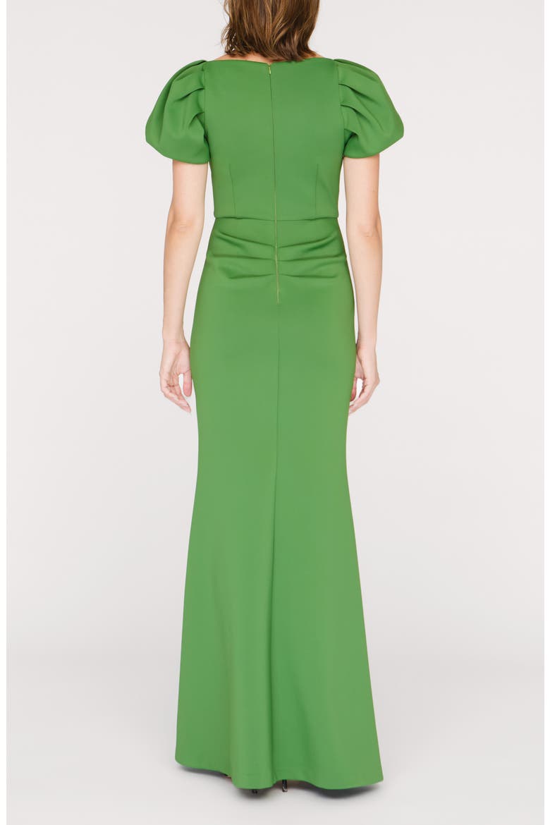 Scotlyn Puff Sleeve Gown, Alternate, color, DEEP GREEN