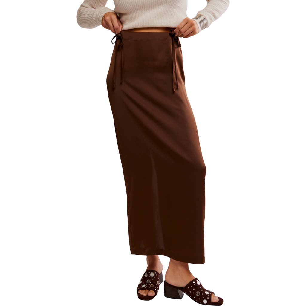 Free People Rosetto Column Maxi Skirt In Brown