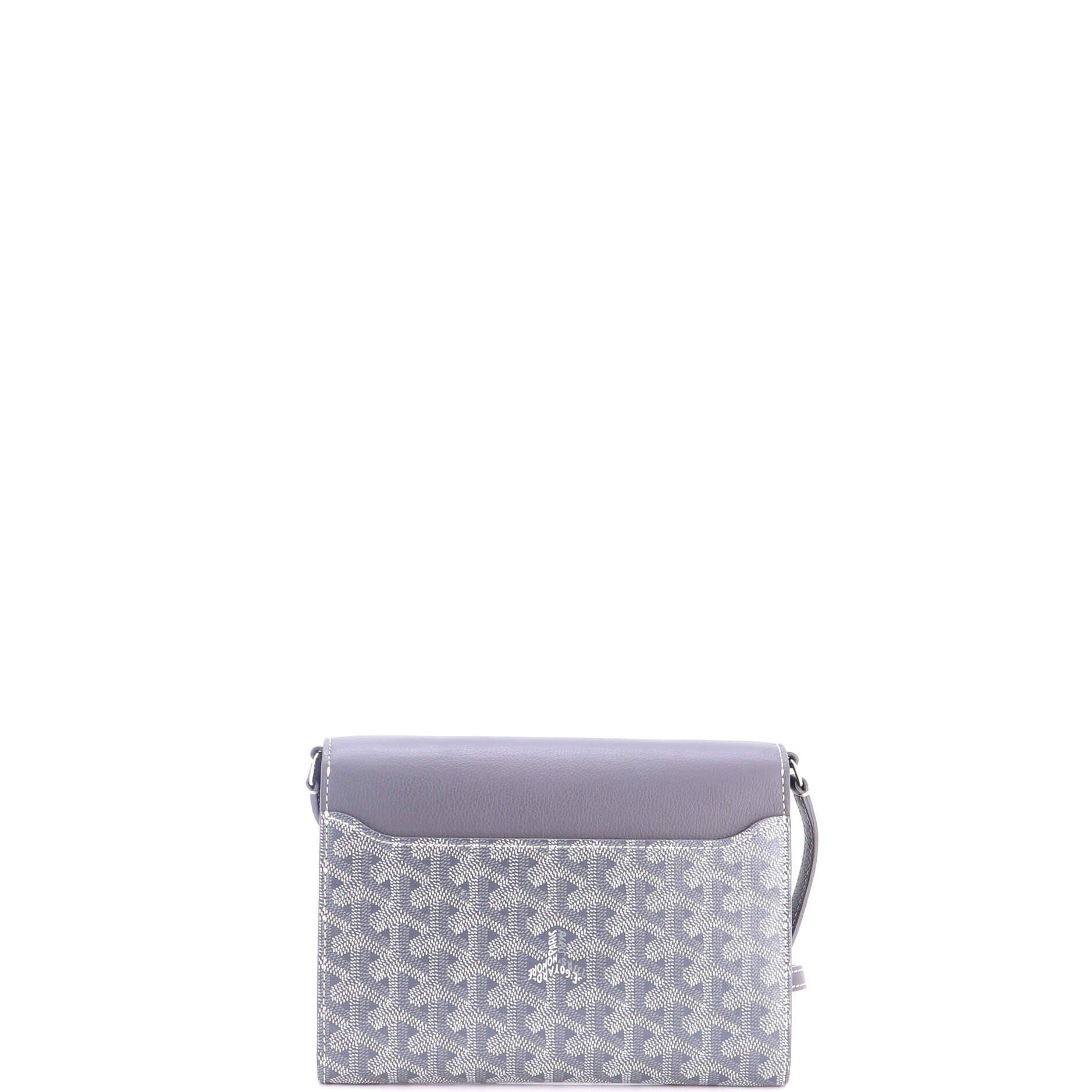 Chypre Wallet on Strap Coated Canvas with Leather, Alternate, color, Grey