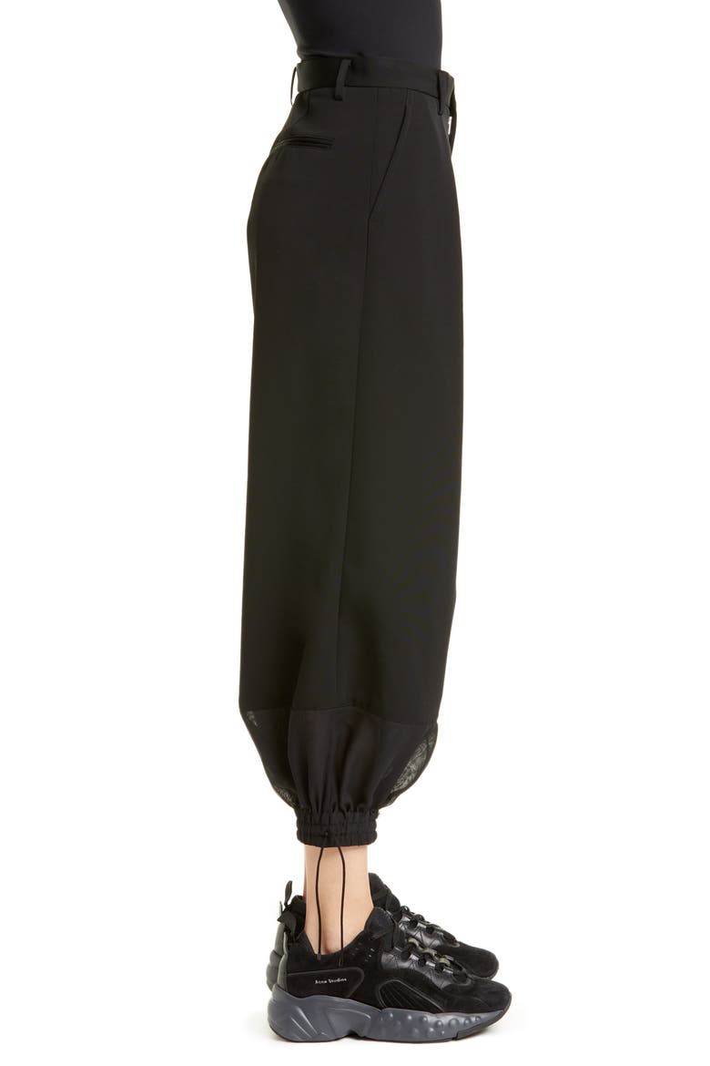 Cinch Cuff Full Leg Pants, Alternate, color, BLACK