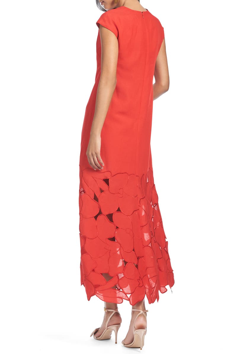 Sachin & Babi Sabette Embroidered Linen Blend Dress, Alternate, color, Cherry Red