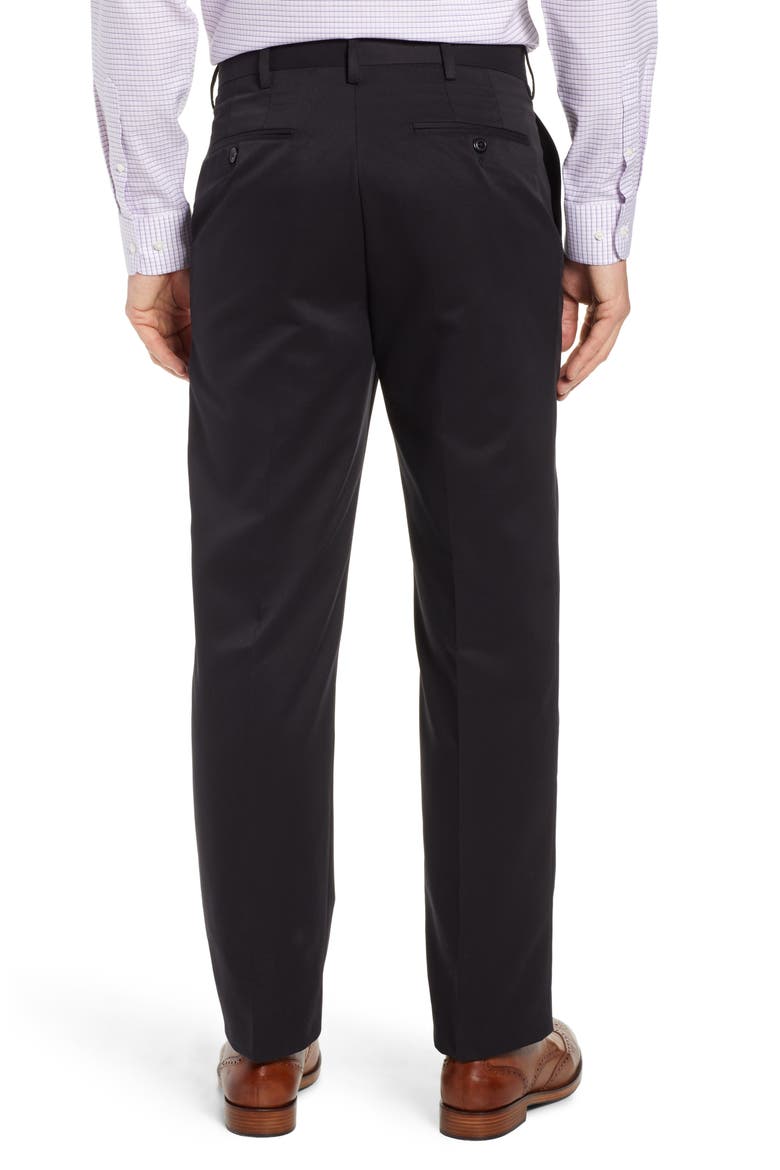 Classic Fit Flat Front Microfiber Performance Dress Pants, Alternate, color, BLACK