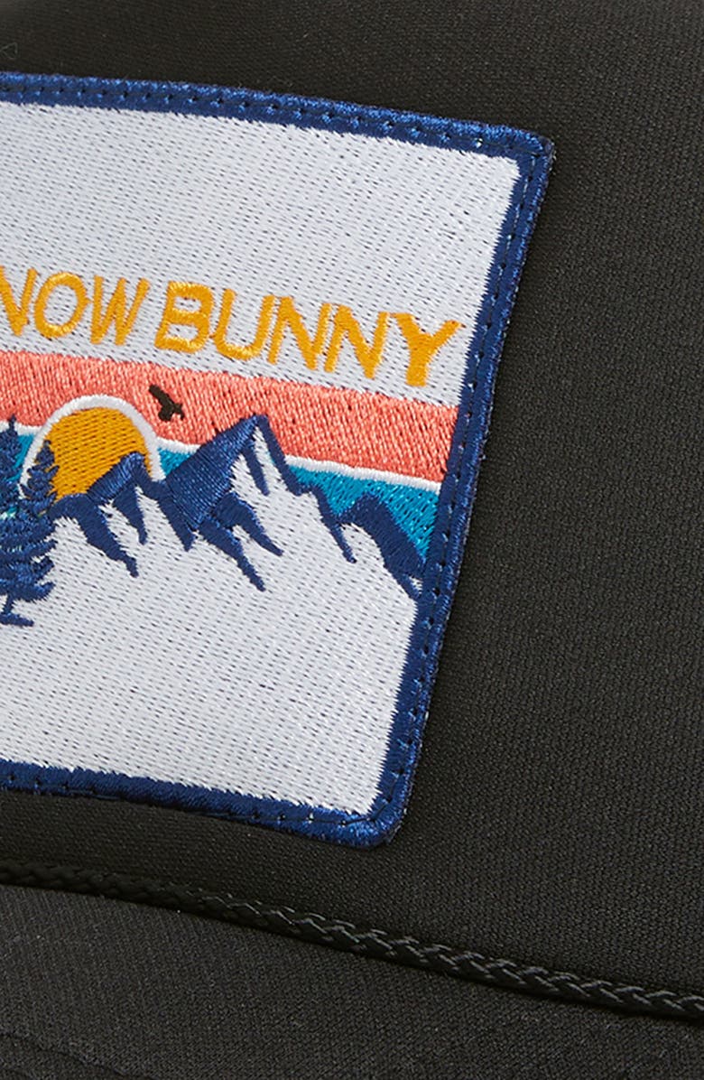 Friday Feelin’ Snow Bunny Patch Trucker Hat, Alternate, color, Black